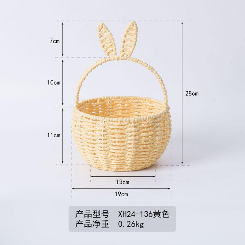 Rabbit Flower Basket for  Easter Cute Basket  Ear Basket Woven Gift Storage Holder Baskets Outdoor Picnic Baskets Flower Vase