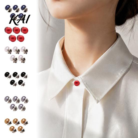 Cardigan Collar Clip 5PCS Pearl Buttons for Women, Clothing Invisible Anti-Exposure Safety Pins, No Anti Slip Scarf Buckle Damage Iron Brooch