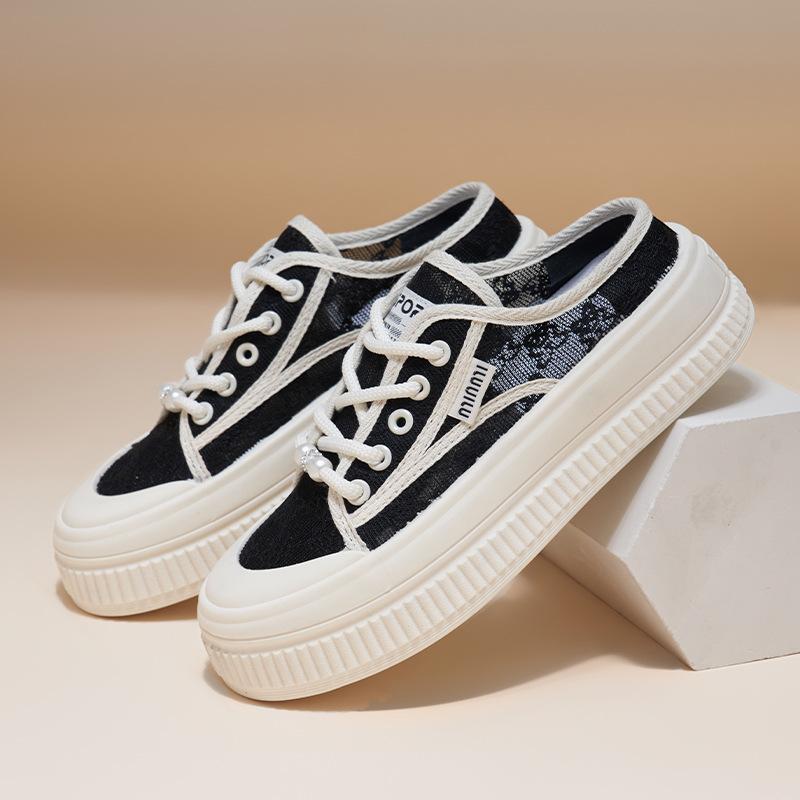 

2025 лето новые инс корейская версия полые маленькие белые туфли студенческие туфли на платформе женские туфли универсальные повседневные сандалии WS2650 40 чёрный