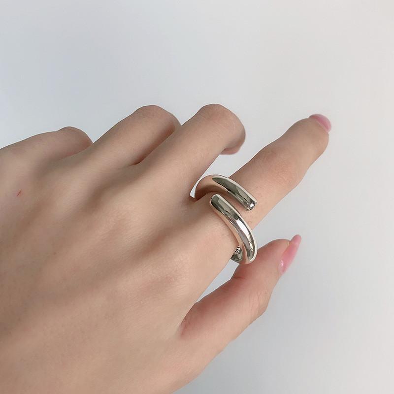 Elegant Korean Style Geometric Copper Ring Unisex Fashionable Couple Jewelry
