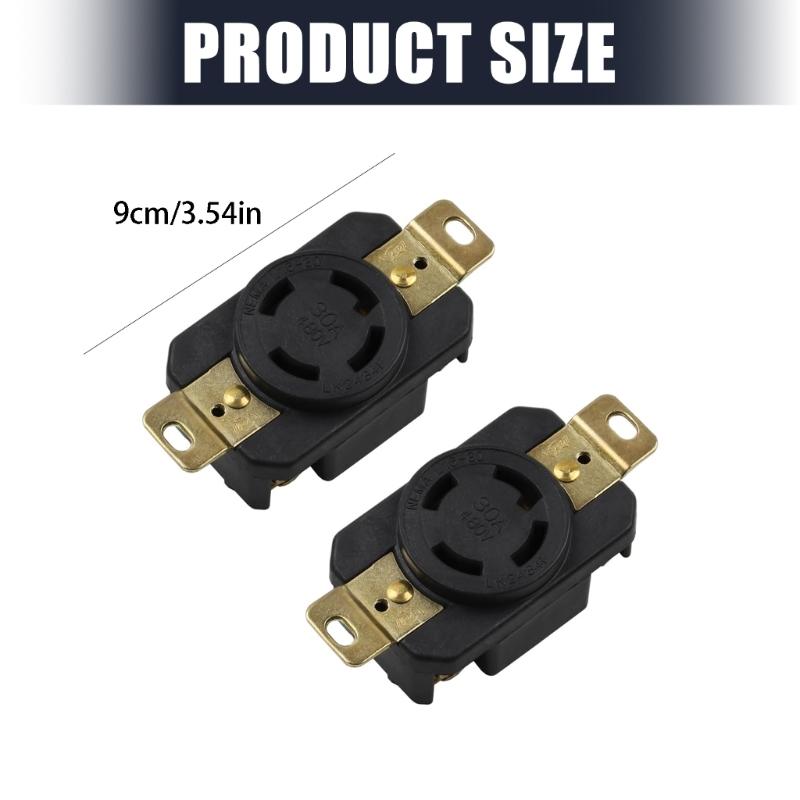 2Pcs 30R Locking Power Connector 480 Voltage 30Amp Strong Generator Port for Heavy Duty Generator Applications