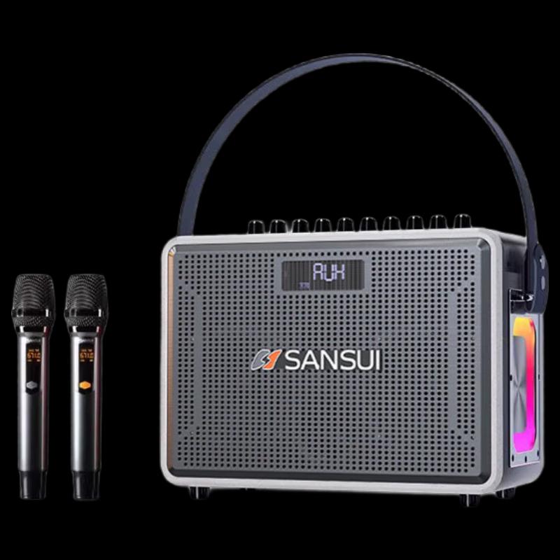 SANSUI G9 Portable KTV Speaker with Dual Mics & Atmosphere Light