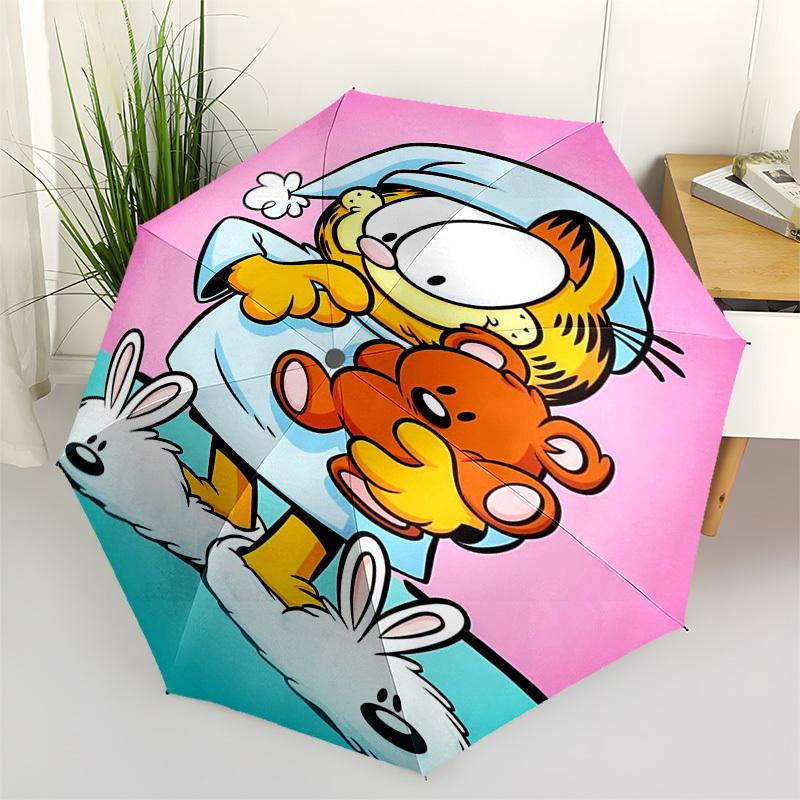 

Garfield, Teddy Bear Themed Automatic Opening and Closing Umbrella, Compact Travel Umbrella, Lightweight and Portable, Suitable for Beach Co
