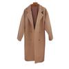 Women's Mid-Length Wool Blend Coat - Autumn/Winter, Over-the-Knee, Cotton-Padded, Double-Breasted, Loose Fit, Straight Cut, Thick Windbreaker.