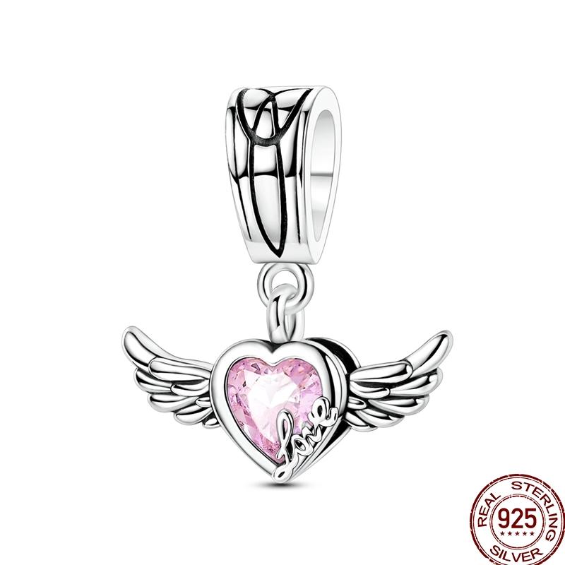 100% Copper Heart Family Charms Beads Pumpkin Pave Zircon Pendant Fit Original Bangle Bracelet Jewelry Gifts Making