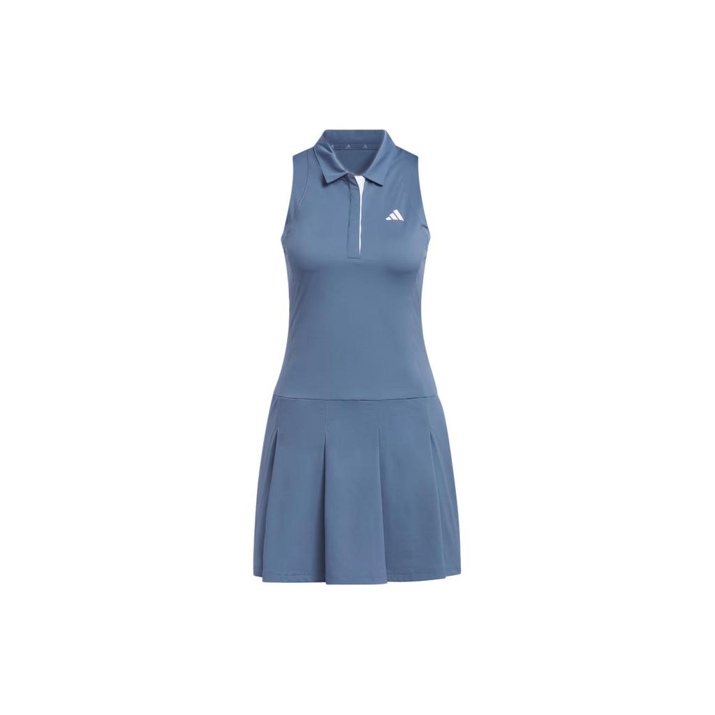 adidas Ultimate365 Tour Faltenkleid Einfarbig Logo Mit Shorts Ärmelloses Kleid Damen kleid Blau IP4182