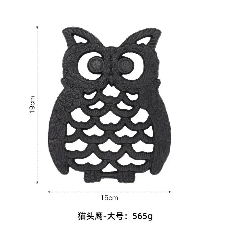 Owl Retro Decoration Ironwork Insulation Rack Water Kettle Style Household Cup Bowl Placemat Cast Iron Kitchen Plate Pot Mats