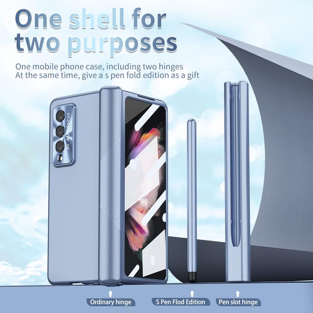 Luxury Fall Protection Mobile Phone Case For Samsung Galaxy Z Fold4 5g Fold 4 Fold3 Fold 3 Tempered Glass Film Folding Cases