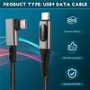 USB4 Type-C 240W Fast Charging Cable With LED Digital Display 8K@60Hz 40Gbps Data Transfer Data Cable Right Angle