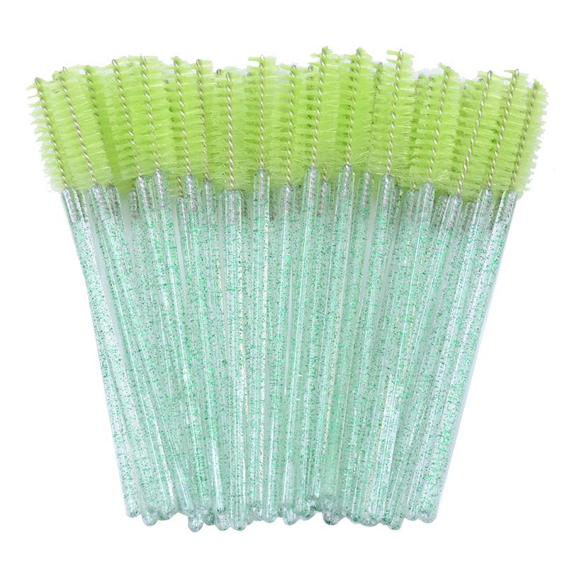 50pcs Sparkling Eyelash Mascara Wands Lash Extension Brush Shining Lash Spoolies Comb Eye Lashes Eyebrow Brushes