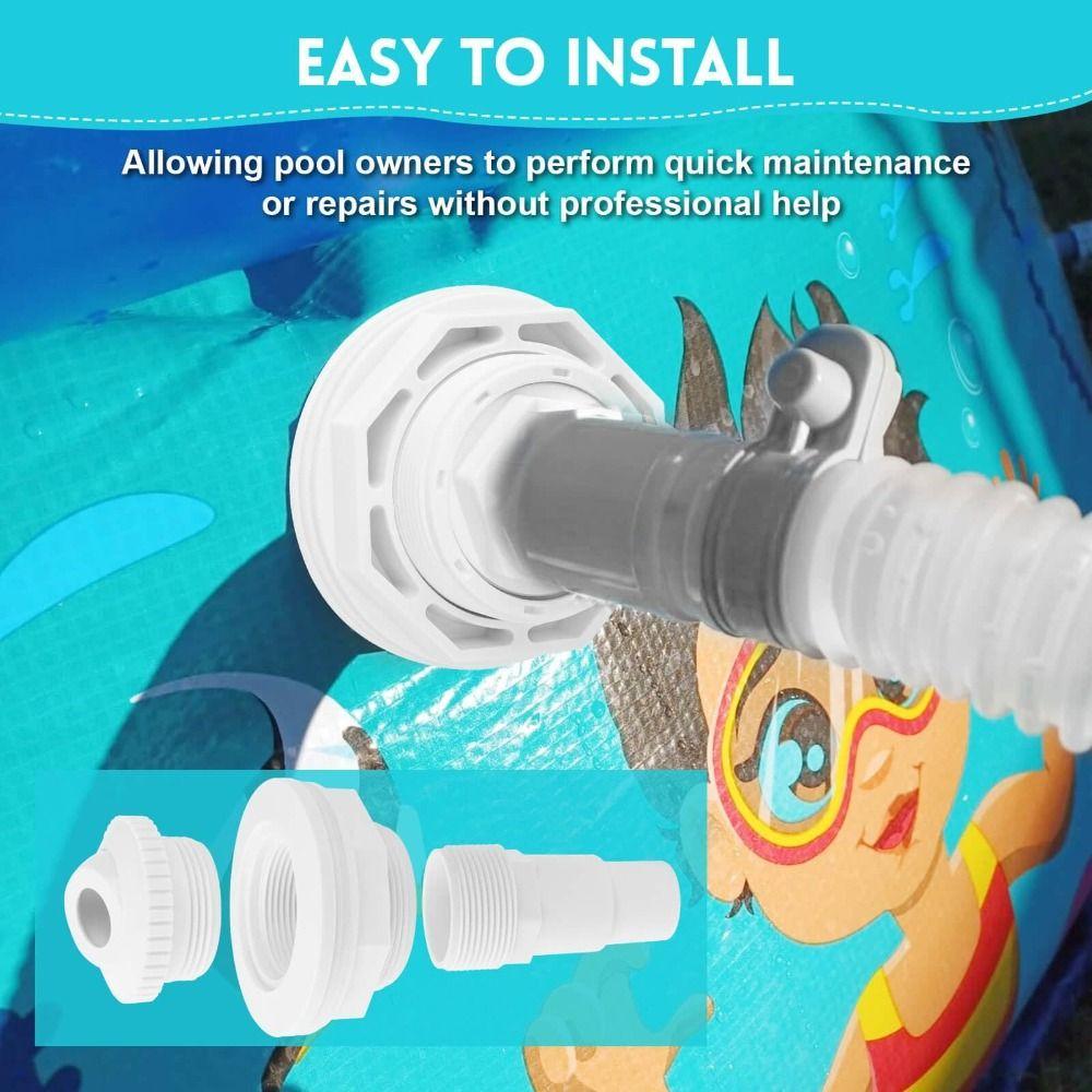 White Return Jet Fitting Adjustable Above Ground Pool Complete Inlet Return Fitting SP1023