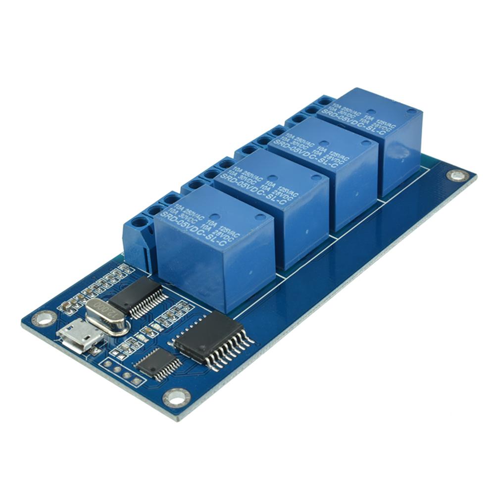 DC 5V 2CH 4CH 8 Channel Relay Module Micro USB Board With Indicator PC Upper Computer ICSE014A Software Control