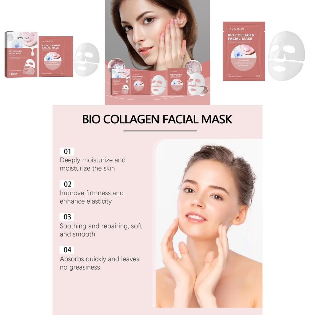 Jaysuing Collagen Hydrating Facial Mask Refreshing Moisture Rich Soft Sheet Mask For Daily Skin Care