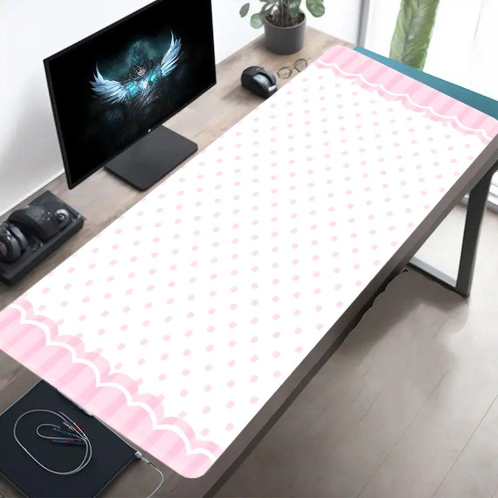 XXL Anime Desktop Mouse Pad Kawaii Design Polyester Surface Rubber Back Large Gaming Mouse Pad for Office and Computer