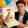 Four-Layer Cake Pop-Up Greeting Card Folding Invitation Card 3D Happy Birthday Card  Kids Gift