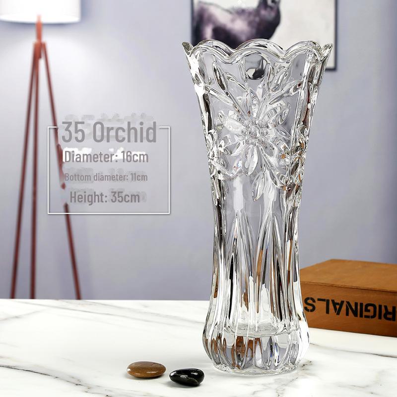 Extra Large Transparent Glass Vase, 50cm Height, Wide Diameter for Flower Arrangements, Living Room Decor, Hydroponic Lucky Bamboo