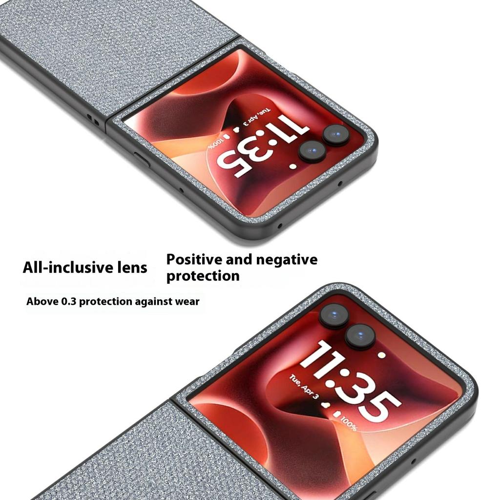 For Motorola Razr 60 Ultra 5G Case Rhinestone Texture Leather+PC Phone Cover