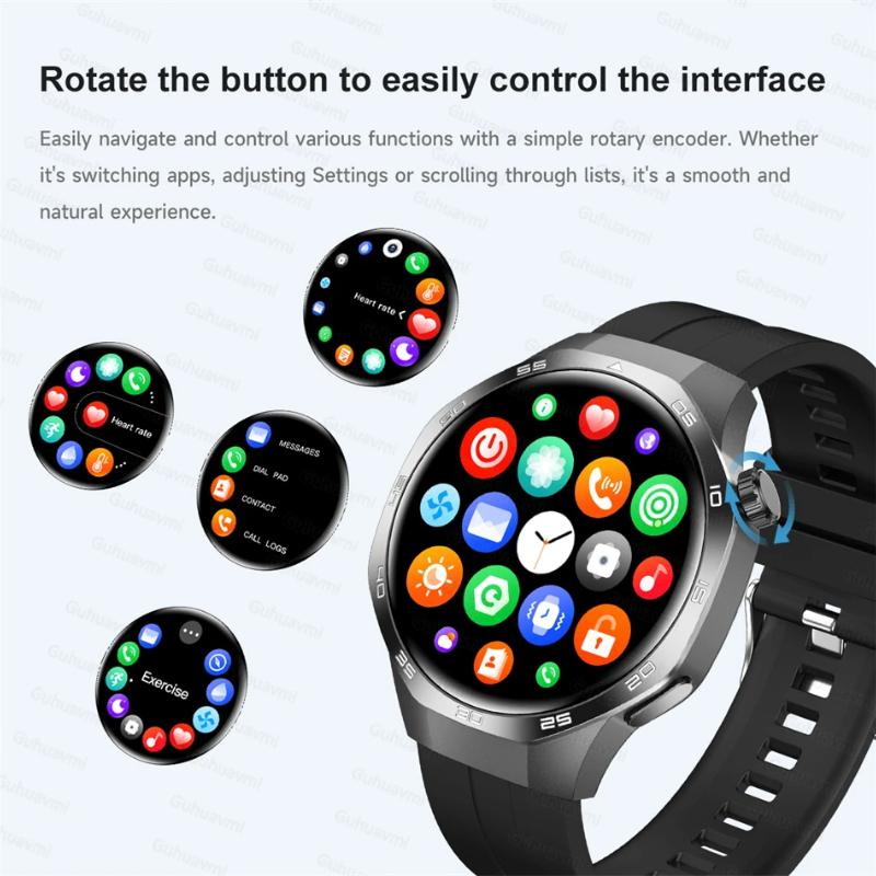 2025 New Bluetooth Call Smart Watch Men AMOLED HD Large Screen Heart Rate NFC IP68 Waterproof Sport Wireless Charging for Xiaomi