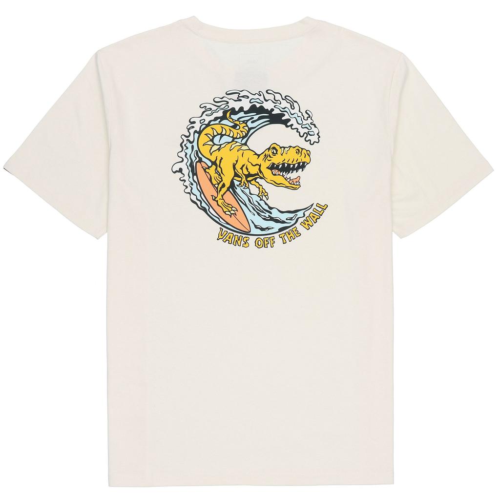Vans Casual Cartoon Dinosaur Pattern Round Neck Short Sleeve T-Shirt Men Tops Off-White VN0A7PZF3KS