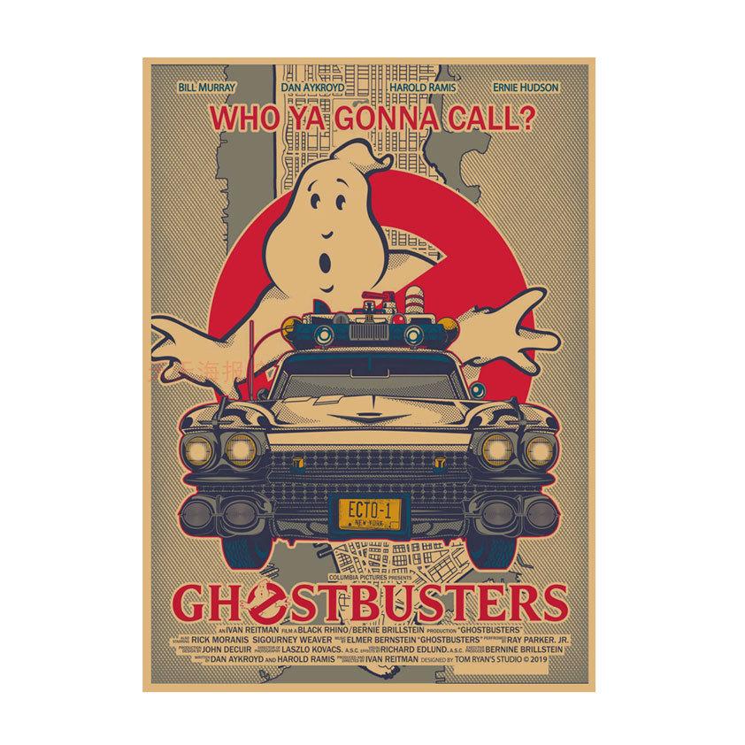

Ghostbusters Retro Movie Poster - Vintage Kraft Paper Wall Art for Bedroom or Bar Decor 29.7X42cm (A3 size)