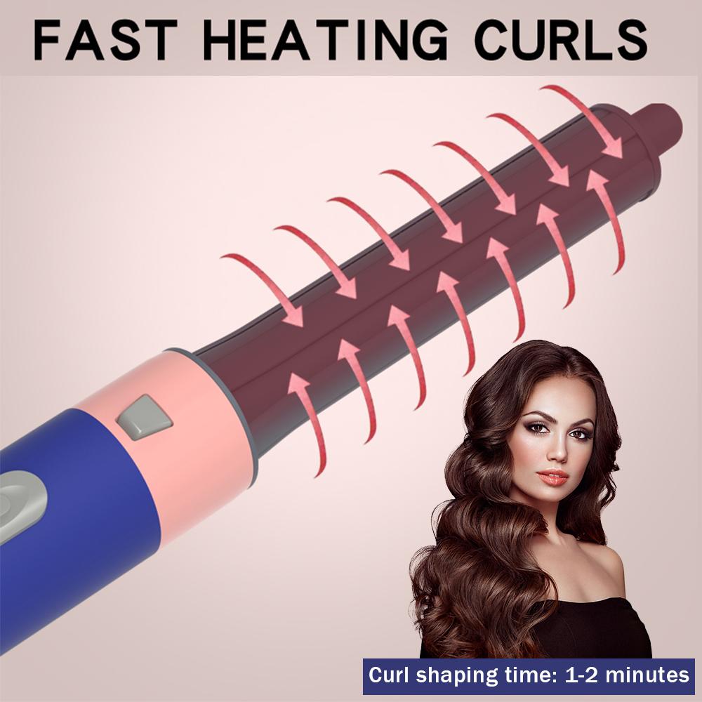 Professional 5-in-1 Hair Dryer Brush Curling Iron with Fast Heating Diffuser & Comb Attachments for Hair Styling