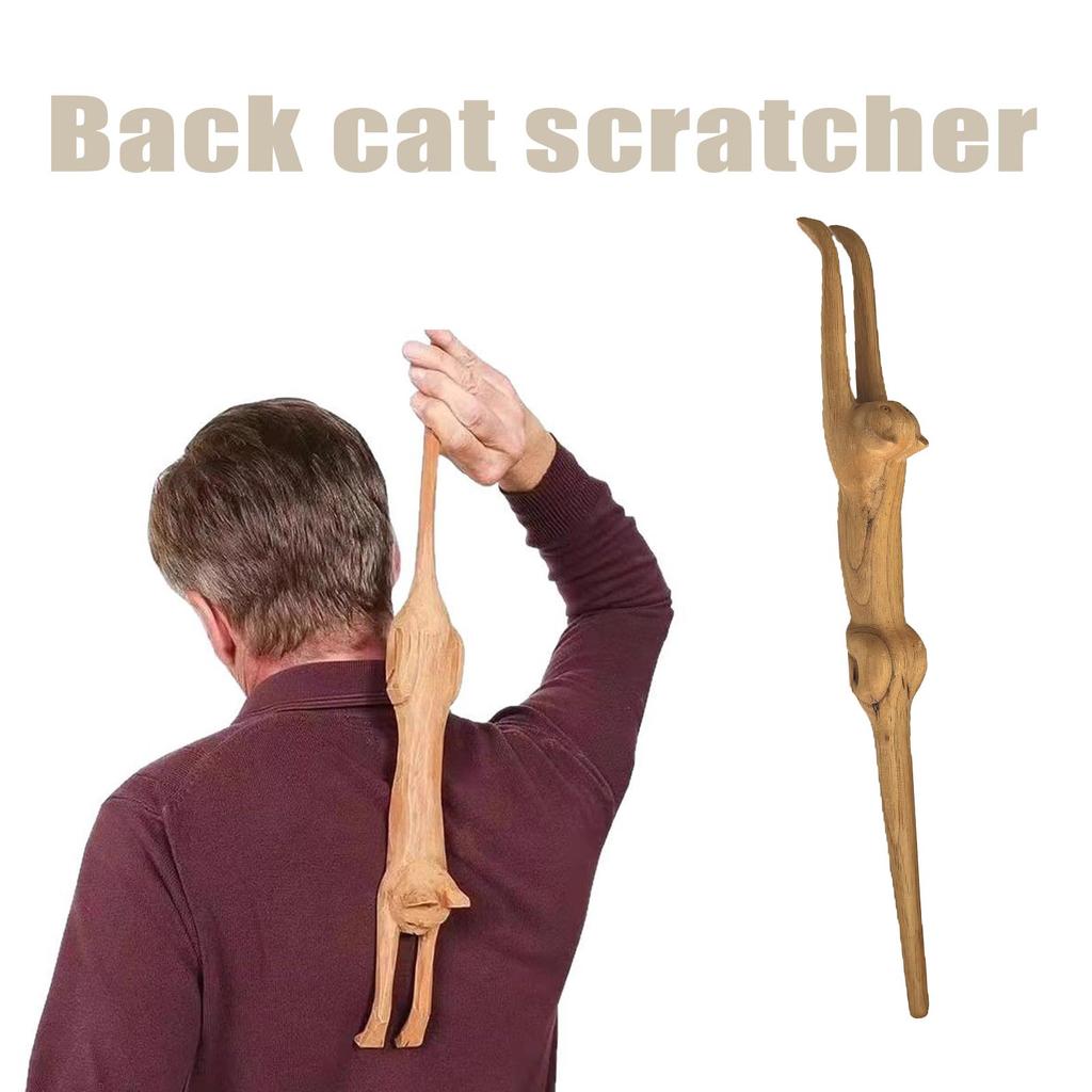 Back Shaped Scratcher Long Handle Back Rake Wooden Massage Scratcher Back Scratcher Massager
