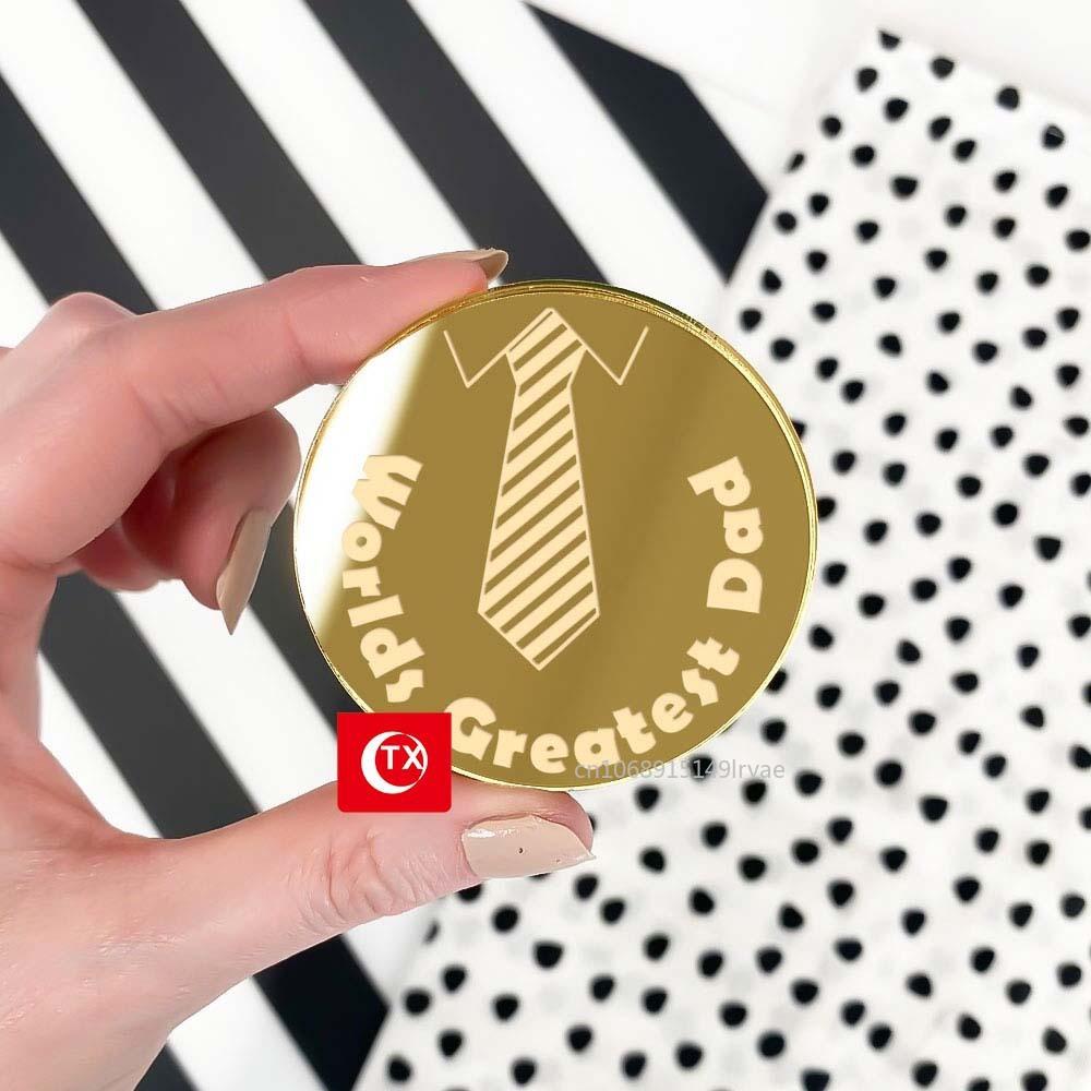 10/5pcs  Happy Father's Day Cake Topper Acrylic Gold Super Best Dad Cake Decor for Father Birthday Party Cupcake Decor