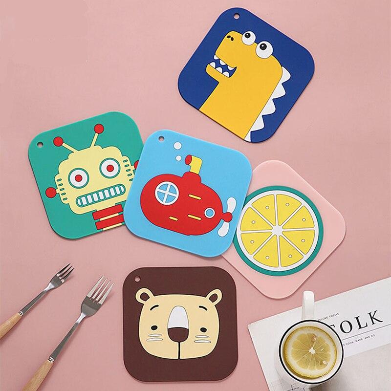 Cartoon Cute Silicone Coaster Animal Shape Coffee Cup Mats Pad Home Drinks Holder Mat Tableware Placemat Kitchen Accessories