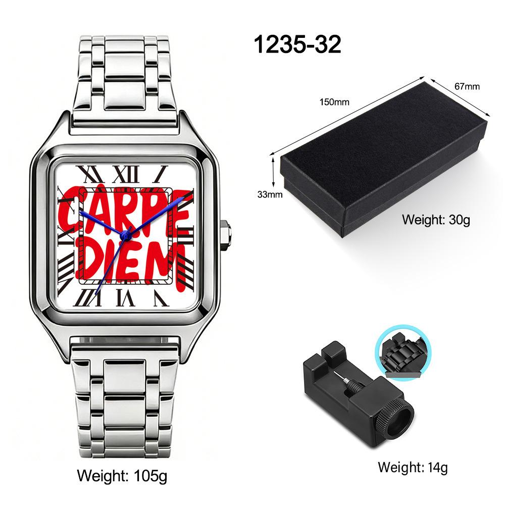 Fashion Square Watch for Men Women, Versatile Casual Arabic Dial Waterproof Quartz Wristwatch