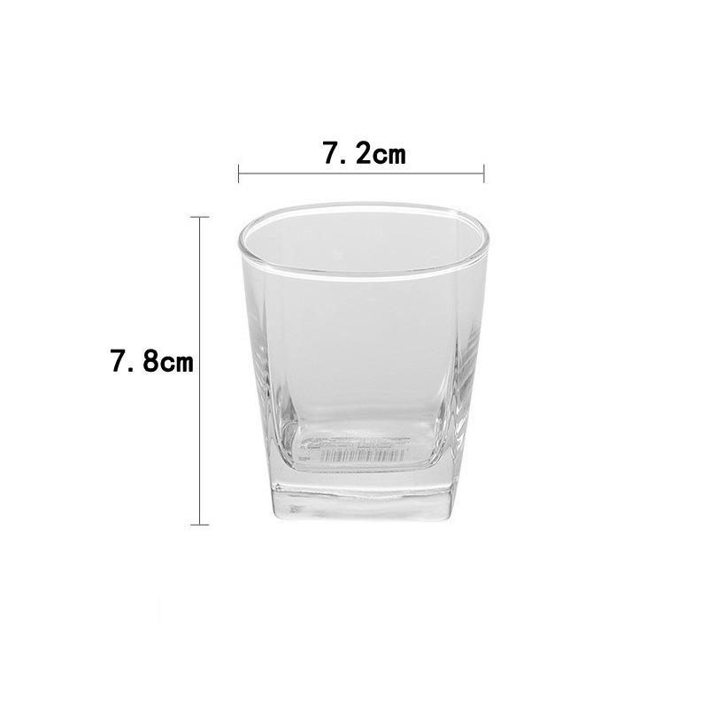 210ml/220ml/260ml/280ml Outdoor Picnic Thickened Square Glass Cups Bar KTV Whisky Cups Transparent American Latte Coffee Cups