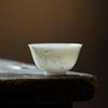 white porcelain tea cup high-end personal tea drinking household single cup pure hand-painted wisteria flower tea cup