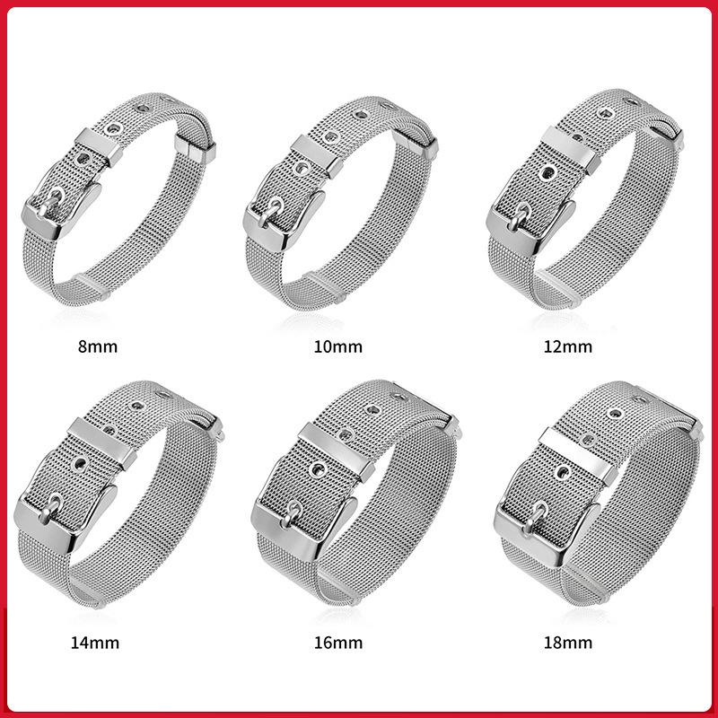 Personalized Versatile Stainless Steel Bracelet for Women Adjustable Titanium Steel Jewelry Braided Mesh Bracelet