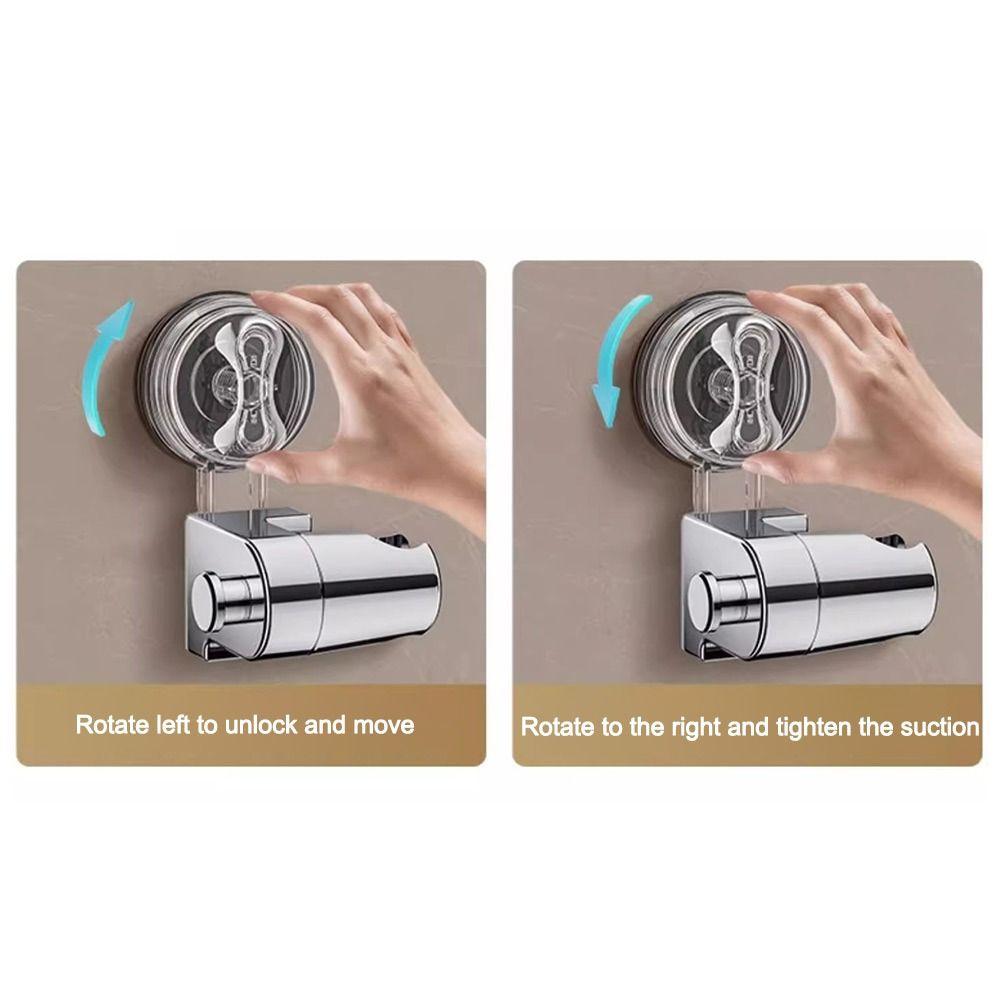 No Drill Showerhead Bracket With Hanger Hooks Adjustable Nozzle Stand  Bathroom Accessories