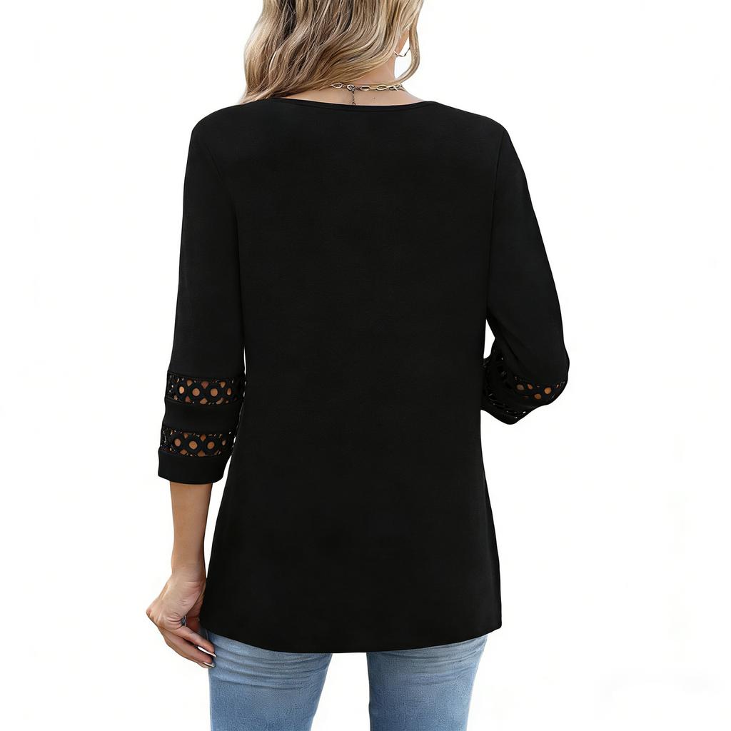 Tops For Women 3/4 Sleeve R-Neck Casual T-Shirts