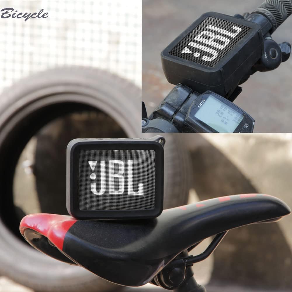 Hermitshell Silicone Carrying Case Replacement for JBL GO2 (Black 2)