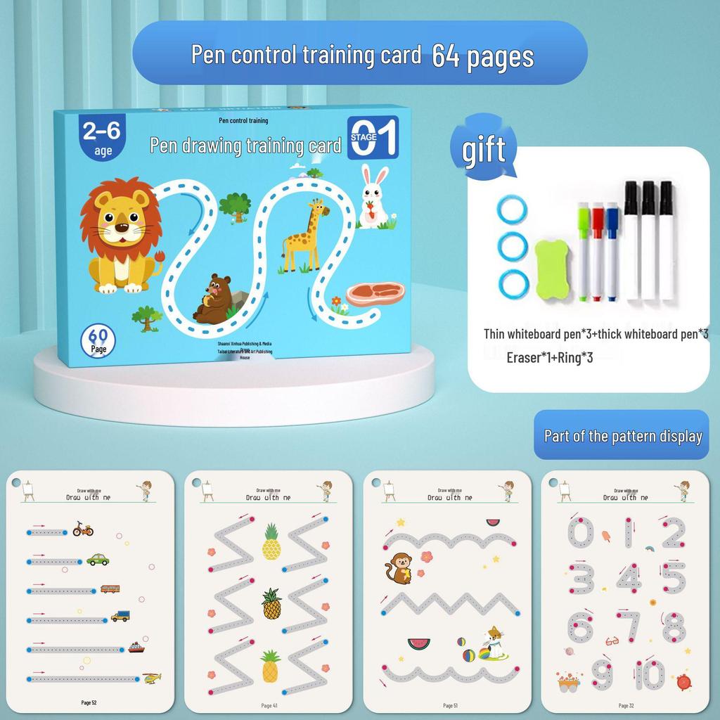 Children's Erasable Pen Practice and Concentration Training Cards for Early Education and Enlightenment