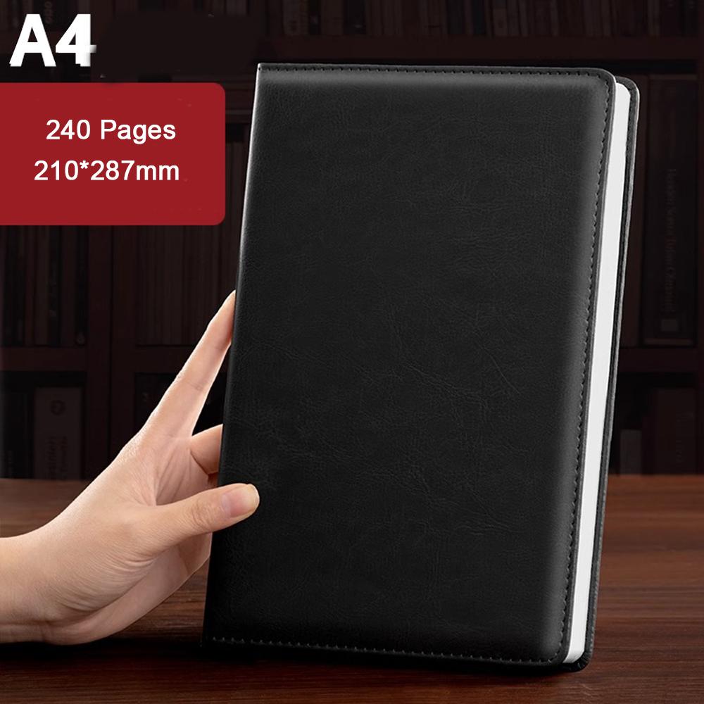 

(Логотип можно выгравировать) Деловой блокнот A4/A5/B5 в твердом переплете, студенческий блокнот, предметный блокнот, утолщенный дневник, протоколы совещаний A4 чёрный