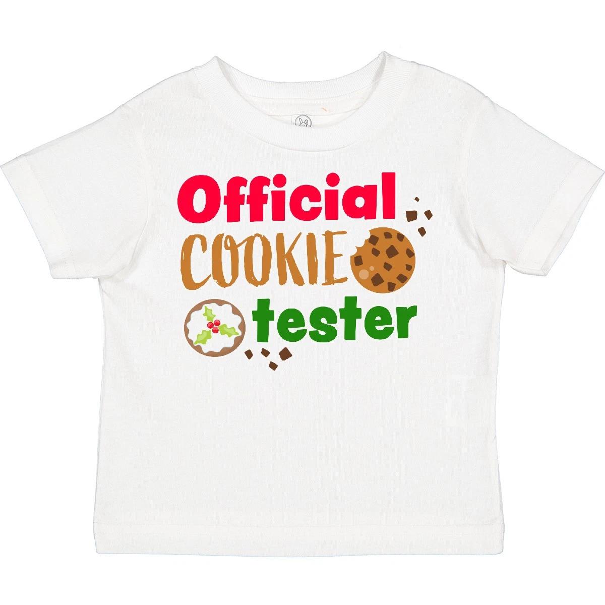 Inktastic Official Cookie Tester Christmas Cookies Toddler kids boys T-Shirt Offical Merry 150