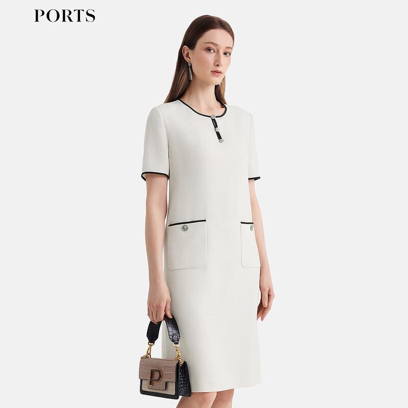 PORTS Women's 2025 Spring/Summer Contrast Trim Dress