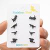 4 Paia Divertenti Orecchini a Forma di Dinosauro dei Cartoni Animati Acciaio Inossidabile Texture Gioielli per Orecchie Moda Spilla per Orecchio Adatto per l'Uso Quotidiano e le Feste