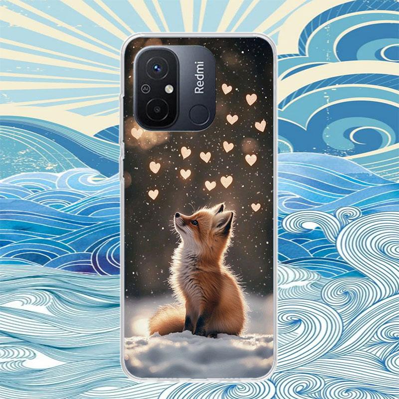 Animal Fox Phone Case For Xiaomi Redmi 13 13C 14C 12 12C 10 10A 10C 9 9A 9C 9T 8 8A 7 7A 6 Pro 6A K70 K60 K40 K20 S2