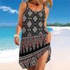 Women's Beach Dress Mini Dress Geometric Pattern  Print Casual Modern Dress Sleeveless Loose Fit Outdoor Daily Summer