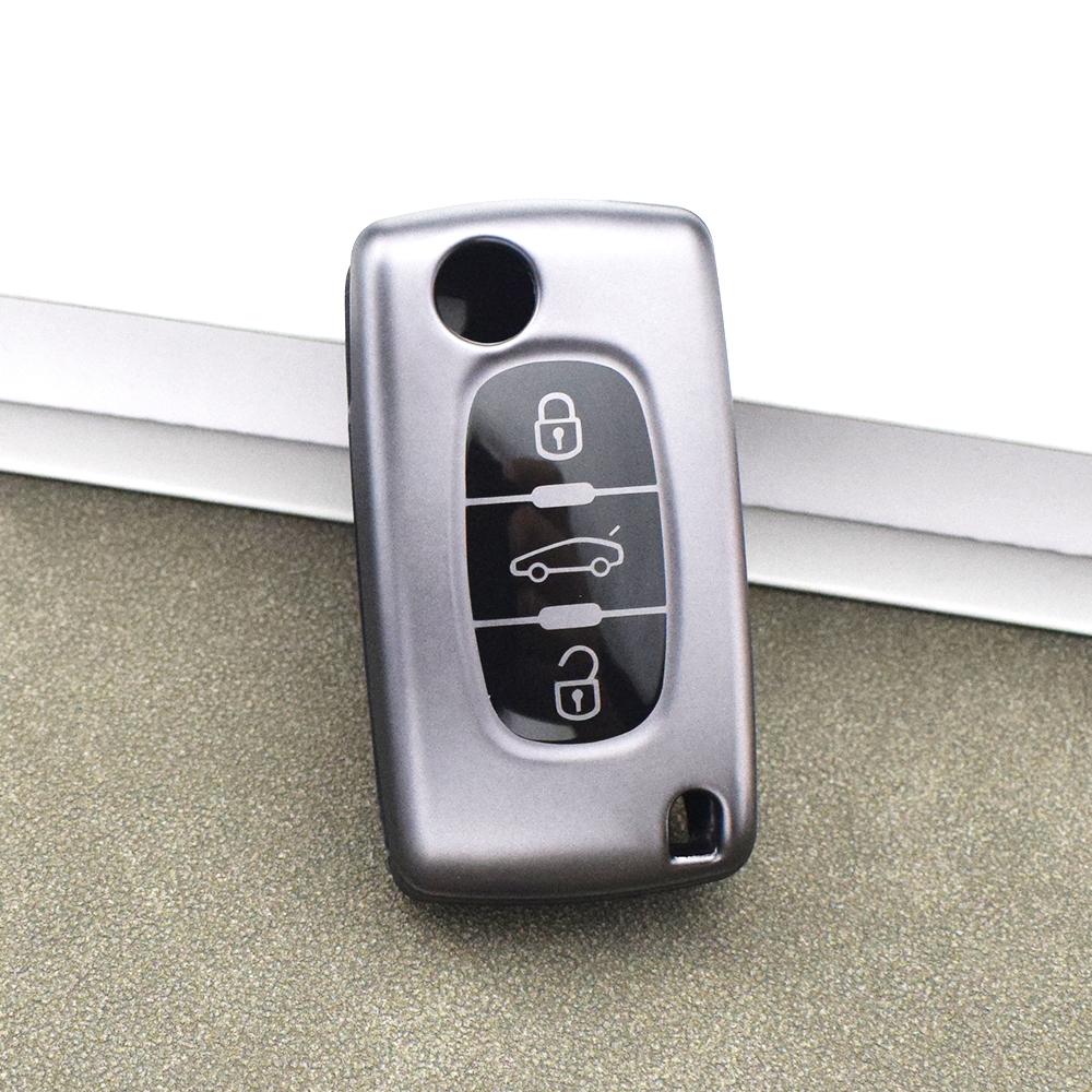 For Citroen Xsara Picasso C2 C3 C4 C5 C6 C8 Shell Fob Holder Soft TPU Car Key Fob Case Cover For Peugeot 107 206 207 307 308 406