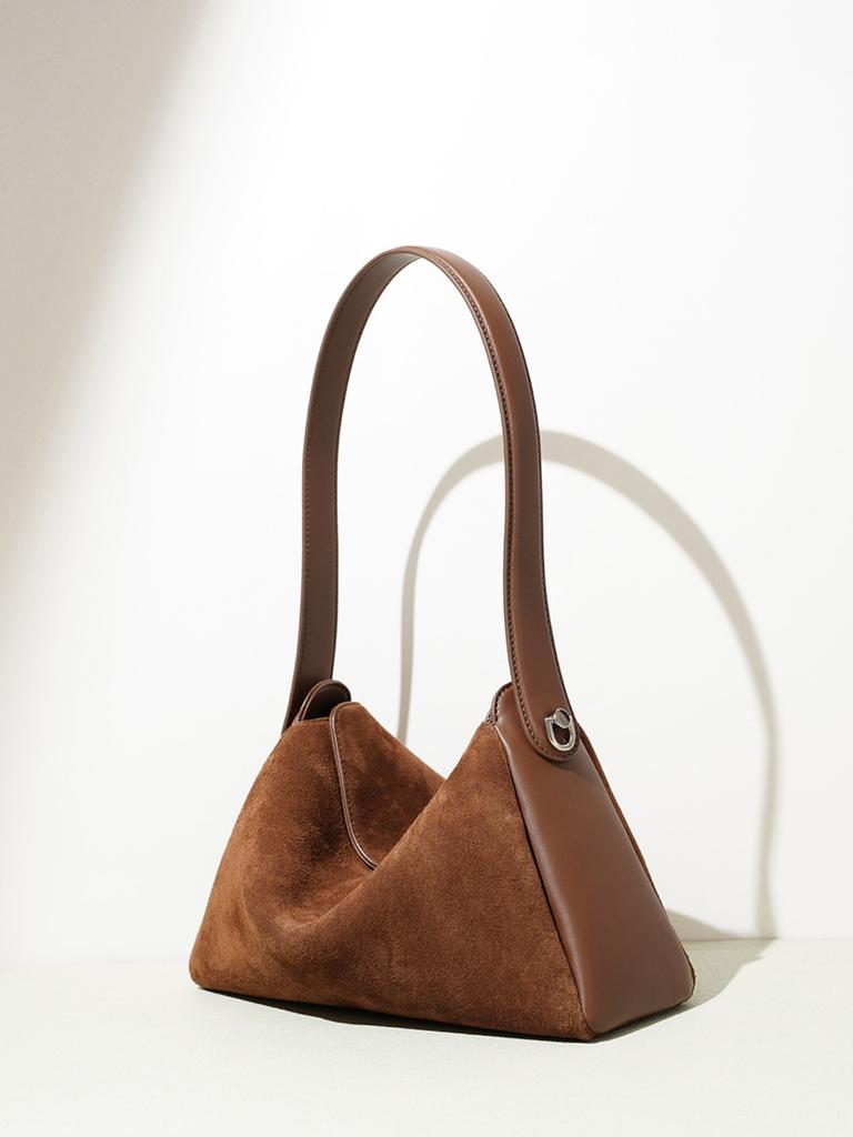 New Matte Suede Retro Niche Design Handbag with Simple and Versatile Leather Shoulder and Armpit Bag