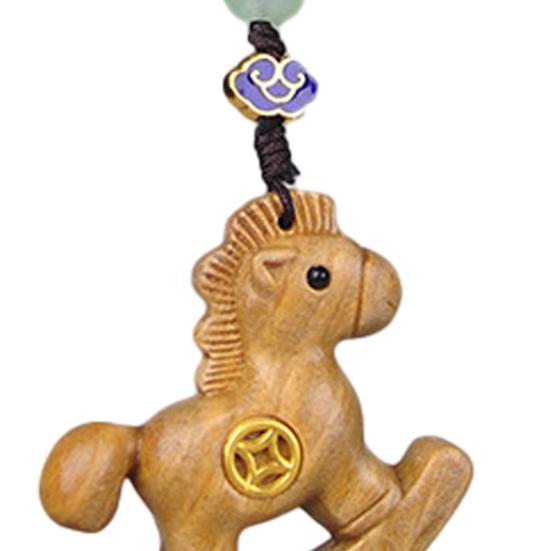 Nyckelring Hänge Trä Häst Berlock Telefon Nyckelring Symboler Tur Krans Väska Hänge Dekorativt Tillbehör