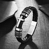 Bracelet Tressé en Cuir Acier Inoxydable pour Homme Boucle Magnétique Mode Bracelet en Cuir Personnalisé Bijoux Tendance