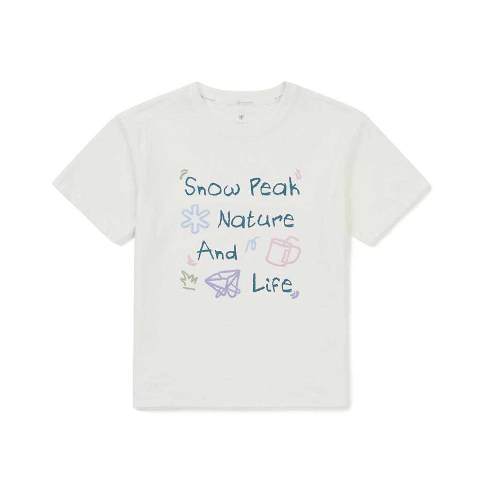 [Snowpeak] Kids Sorona Doodle Graphic Short-Sleeve T-Shirt Off White (S25MKFTS94)