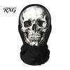 Elastic Dustproof Sports Hood Skull Print Halloween Balaclava, Breathable Mesh Full Face Mask with Impactful Visual Cosplay Gear 3D Print, UV