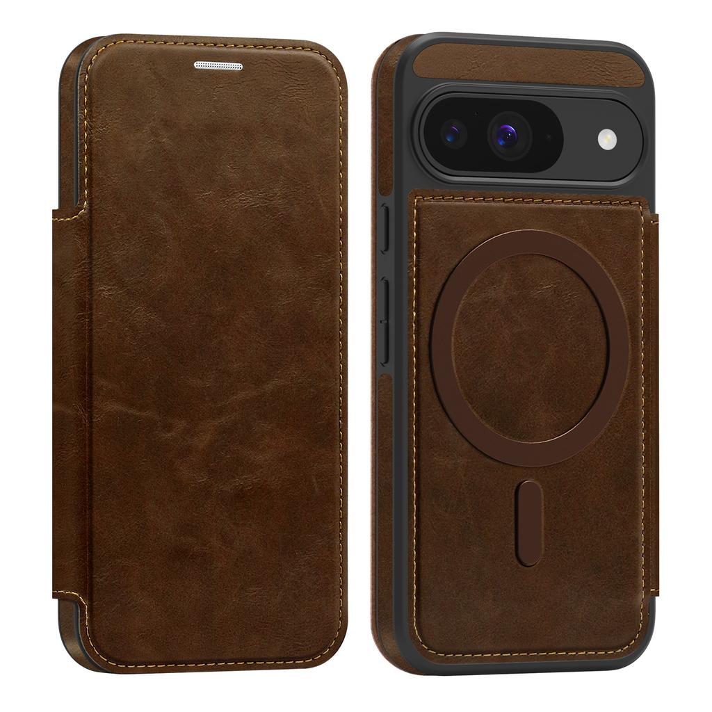 For Google Pixel 8 9 10 series.Lingdun Magnetic Business Leather Case-MagSafe-Compatible with Built-in Card Slots&RFID Blocking
