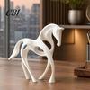 Modern Horse Decoration 3D Printed Abstract Statue, Minimalist Hollow White Figurine for Sculpture Desk Decor, Animal Shape Ornament Home Living Room